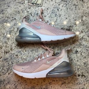 nike women’s air max 270 Pink Oxford metallic silver